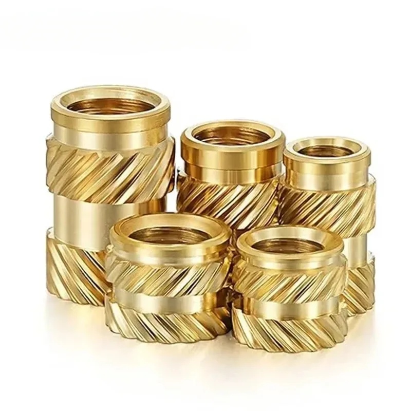 النحاس مخرش إدراج الجوز M1 M1.4 M1.6 M1.7 M2 M2.5 M3 M4 M5 M6 M8 تذوب الحرارة صب تضمين النحاس لحقن المعادن البلاستيكية #5