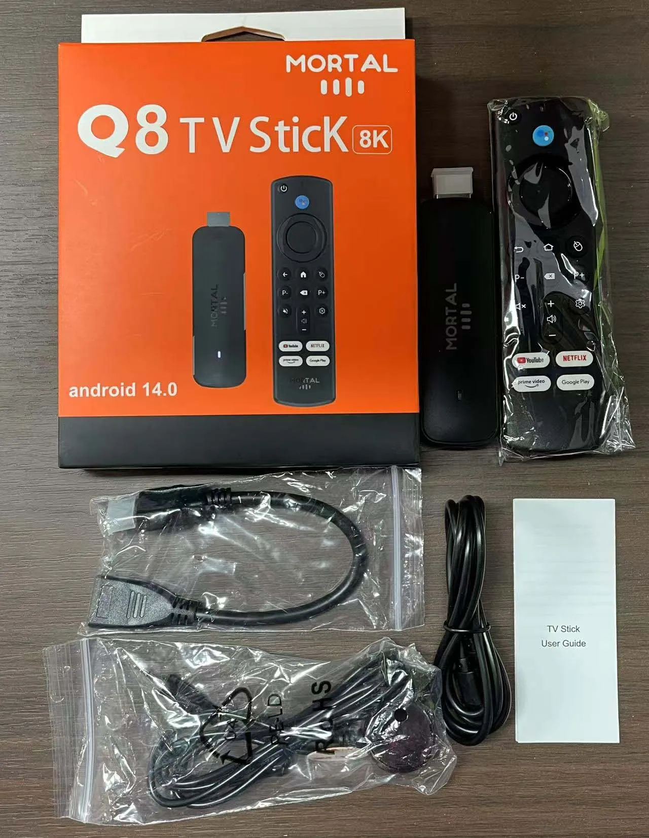 2025 Terbaik Android 14.0 Smart Android TV Stick Mortal Q8 AllwinnerH313 Mendukung Dolby 4K Pabrik Harga Termurah Mini TV Stick