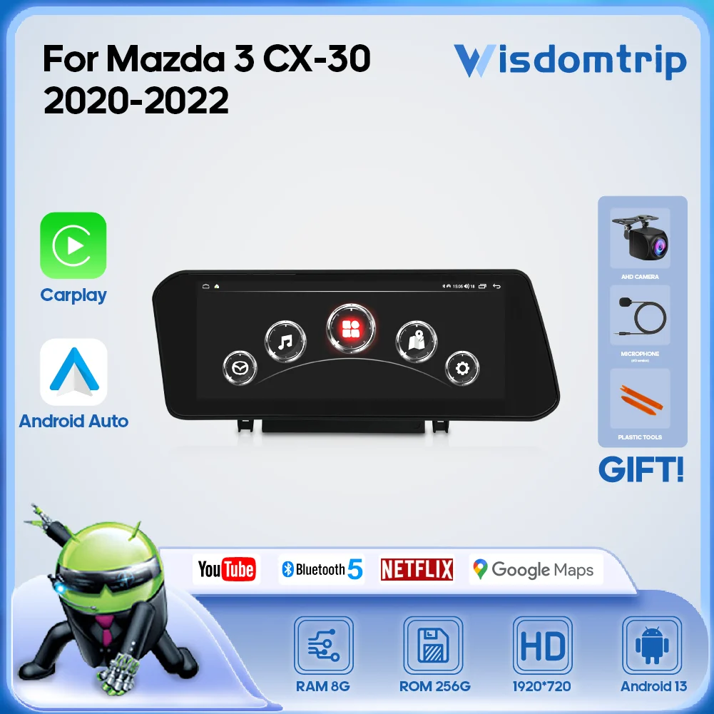 10.25inch For Mazda 3 CX-30 2020-2022 Smart Multimedia Video Player Radio GPS 4G+WIFI Navigation Carplay+Android AUTO Android13