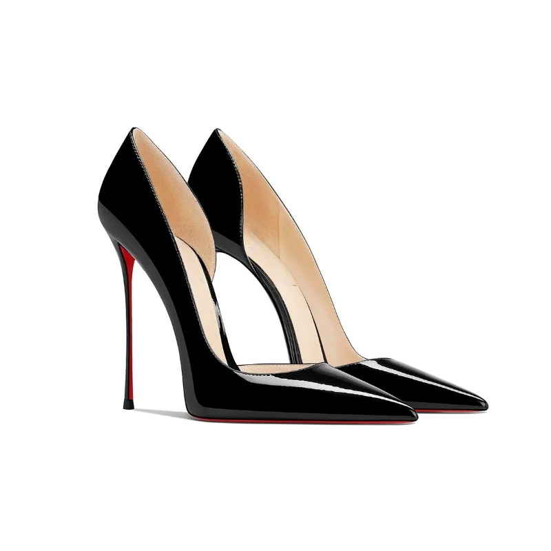 New Side Space Sexy Black Pointed Thin Heel Shallow Mouth Male Sister Style Versatile High Heels Women's Shoes
