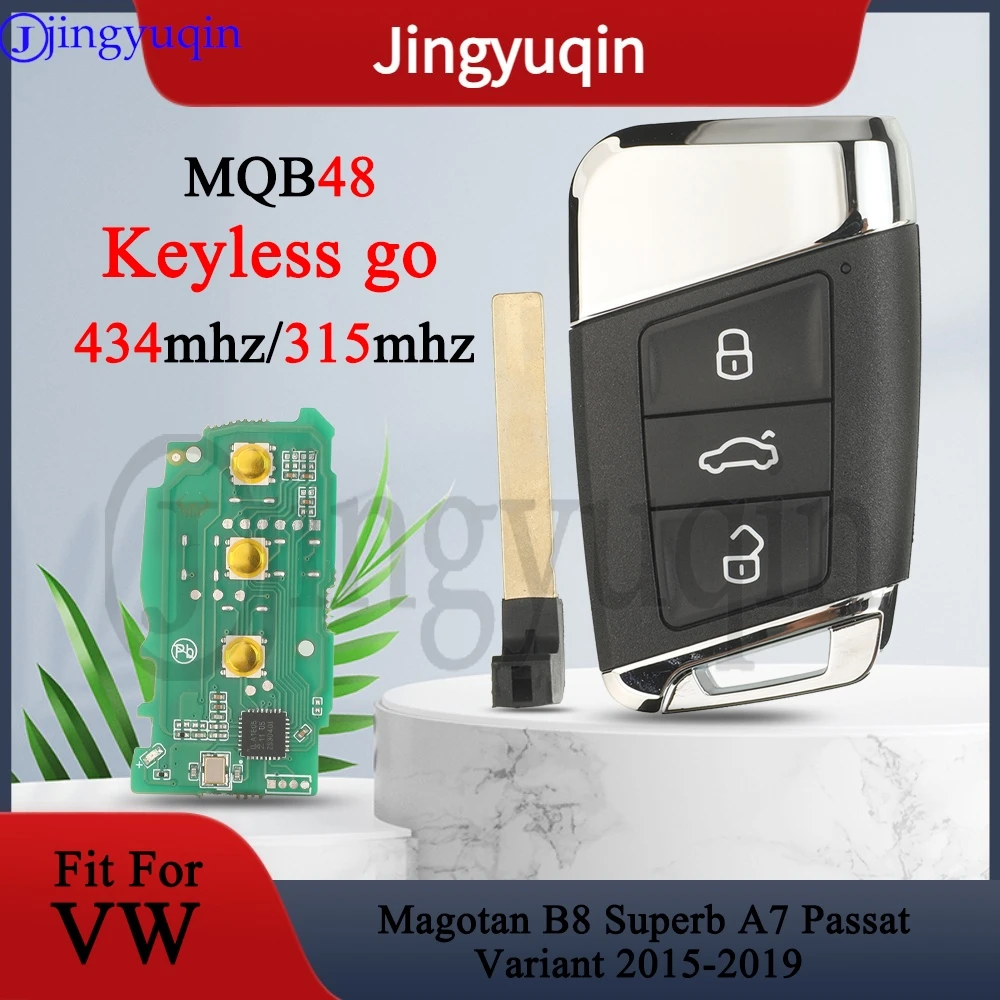 Jingyuqin MQB48 315/434 MHz Chiave A Distanza Intelligente FOB MEGAMOS 88 AES Per VW Volkswagen Magotan B8 Superb A7 Passat Variante 2015-2019