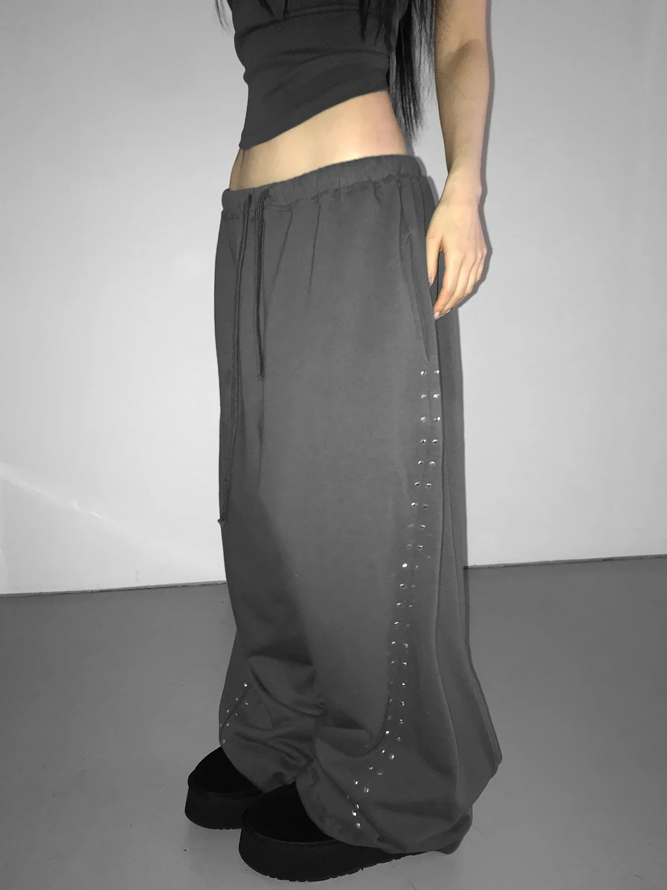 Herbst- und Winterhose mit Reisform-Diamant-Heißprägung, locker geschnitten, personalisierbar, gerades Bein, vielseitig einsetzbar für Sport und Freizeit – Detail 8