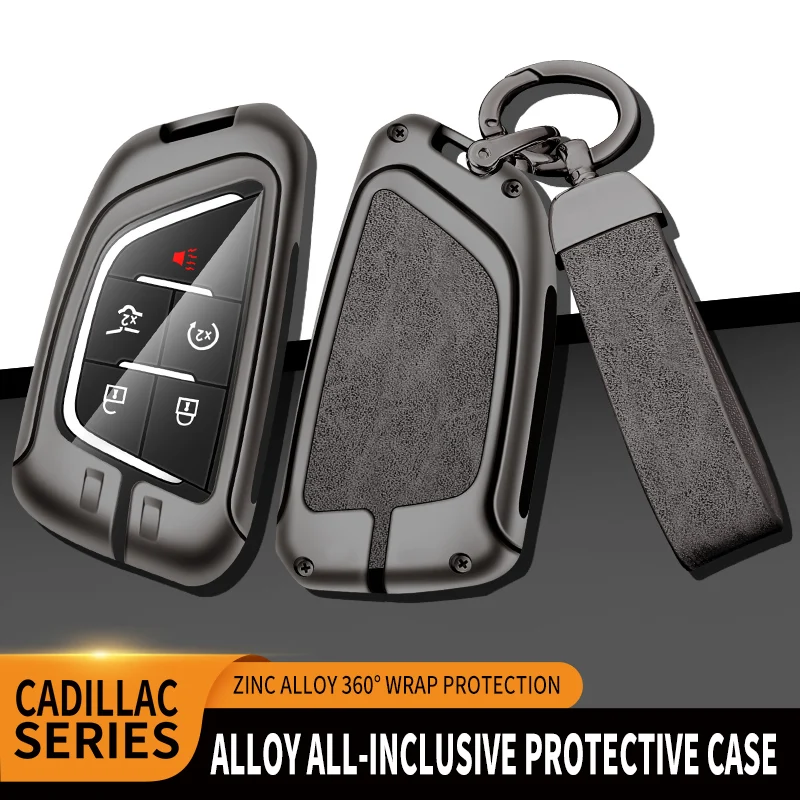 Zinc Alloy Car Key Case Cover For Cadillac Escalade CTS XTS ATS ATS-L XLS SRX 2015 4/5/6 Button 28T CTS-V XT5 CT6 Protect Shell