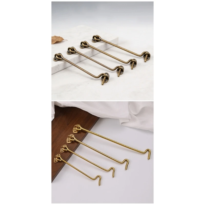 547F Window Hook Fastener Hardware, Screw-Mount Decorative Metal Set Hook Latches