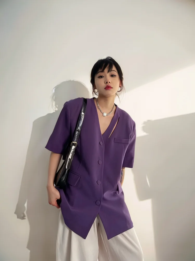 

Blazers Womans Uniform Dot Print Skinny Brunch Cute Girl Casual Spotted Pattern Design Detail Slim Fit Button Front Simple Sweet