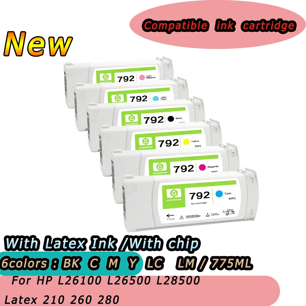 

792 Compatible Ink Cartridge With Latex Ink with chip For HP L26100 L26500 L28500 Latex 210 260 280 Printer