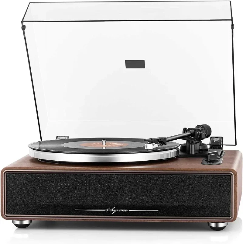 Fidelity Belt Drive Turntable with Built-in Speakers, Vinyl Record Player with Magnetic Cartridge, Bluetooth Playback and Aux-in