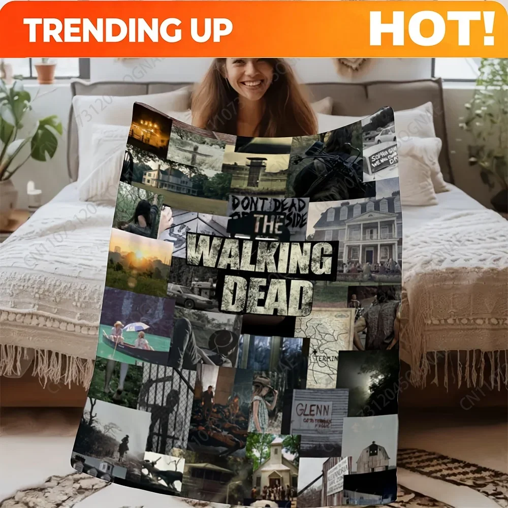 Custom Horror TV The Walking Deads Soft Comfortable Printed Flannel Blanket For All Seasons, 1pc, Suitable As Sofa, Bed Or Wall