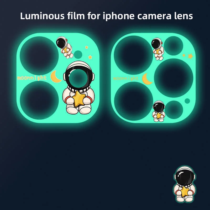 Nueva película luminosa de dibujos animados para Iphone 13 Pro, Protector de lente de cámara para iphone 12 Pro Max, película suave de hidrogel, pegatina para iphone 11