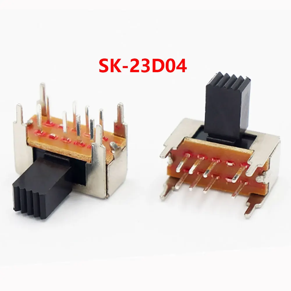 

SK-23D04 toggle sliding switch, side sliding switch, right angle vertical sliding, 8-pin, SK-23D04 SK-23D29