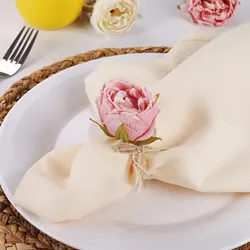 1/8Pcs Peony Flower Napkin Ring Wedding Napkin Holder servilleteros de mesa For Valentines Day Party Home Table Decoration