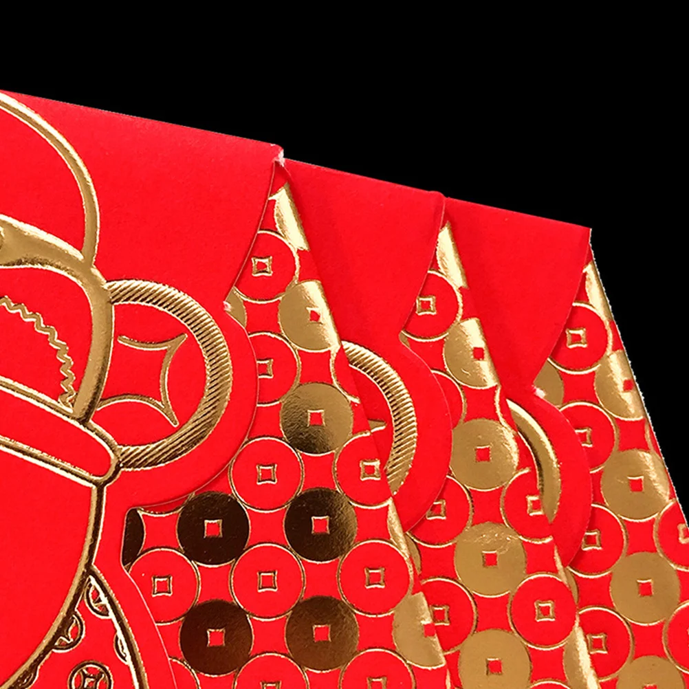 

16pcs Red Paper Lucky Money Pouches Chinese Cartoon Red Envelope Hongbao Chinese New Year Celebration Hongbao Gifts