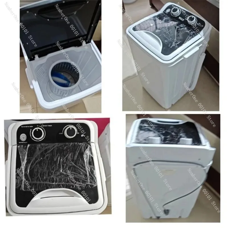 7.5kg Mini Washing Machine with Shoe Washer Blue Light Semi Automatic Compact for Home Apartment Dorm