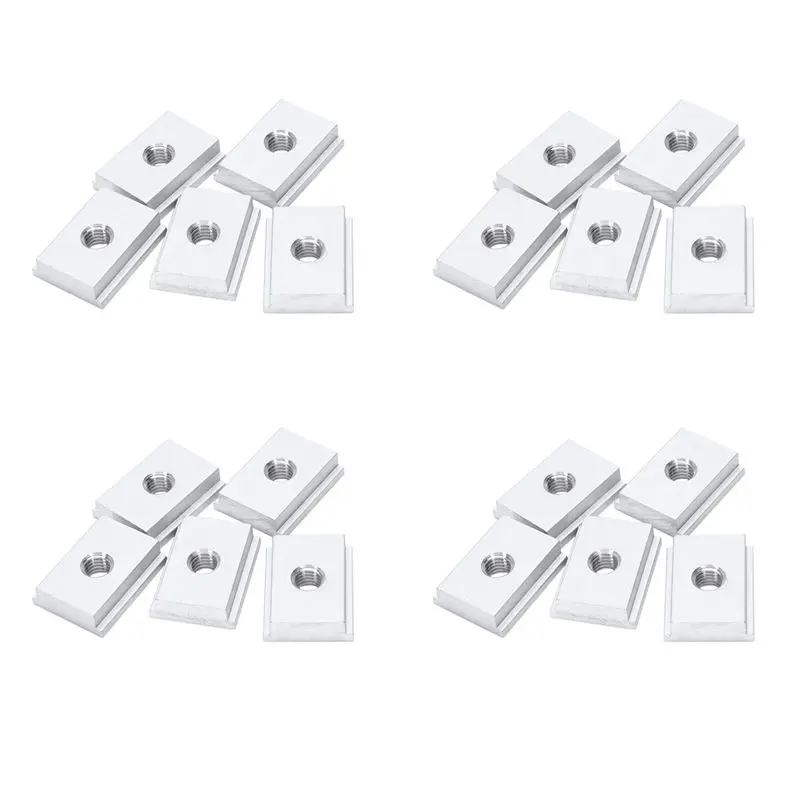 20Pcs M8 T-Track Slider Sliding Nut Aluminum Alloy T Slot Nut For Woodworking Tool Jigs Screw Slot Fastener-AT30