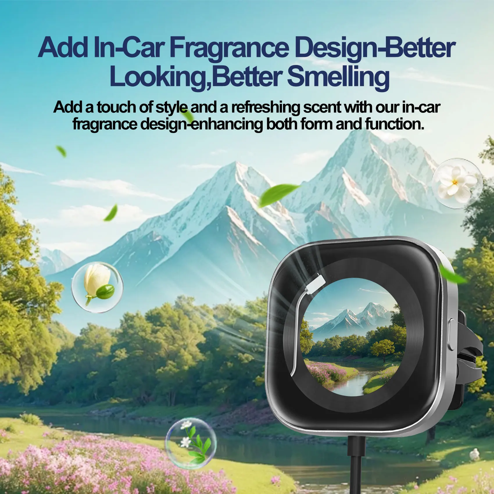 UHULAMB CarPlay Clip Wireless CarPlay Adapter with Car Dilfuser Digital Picture Frame Auto Accessories for VW Ford Benz Audi AI