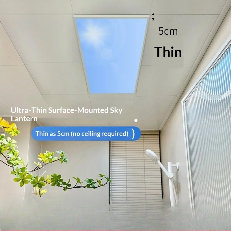 

Modern Acrylic Ultra Thin Smart LED Skylight Ceiling Light Natural Sunlight Effect Living Room Bedroom Hallway Home Decor