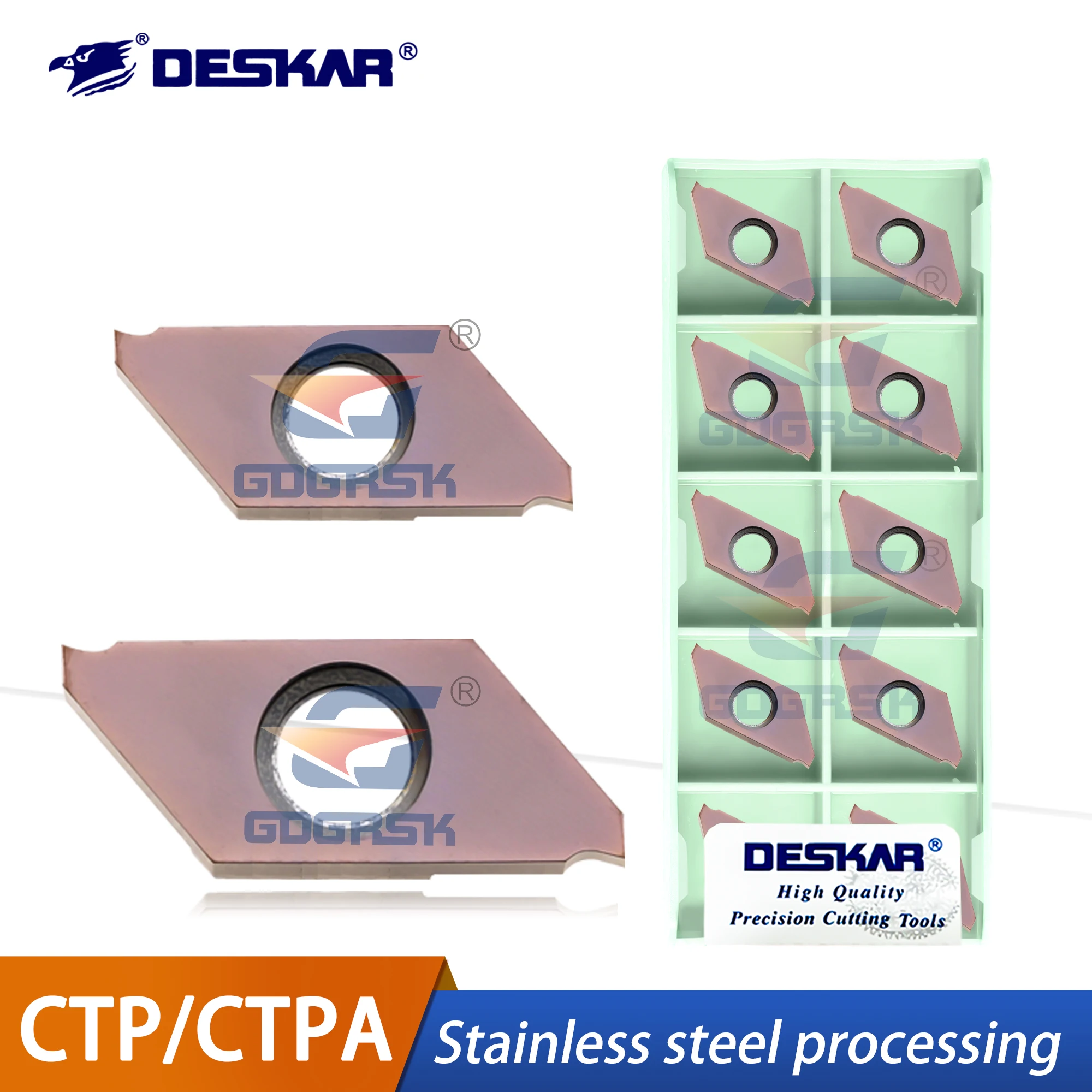 

DESKAR 100% Original Numerical Control Walking Machine Blade CTP/CTPA Stainless Steel Double Headed Oblique Mouth Flat Cut Tool