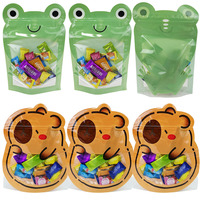 40pcs Cartoon Frog Bunny Bear Self-sealing Bag Resealable Plastic Packaging Bag Animal Theme Party Festival Gift Small Bags