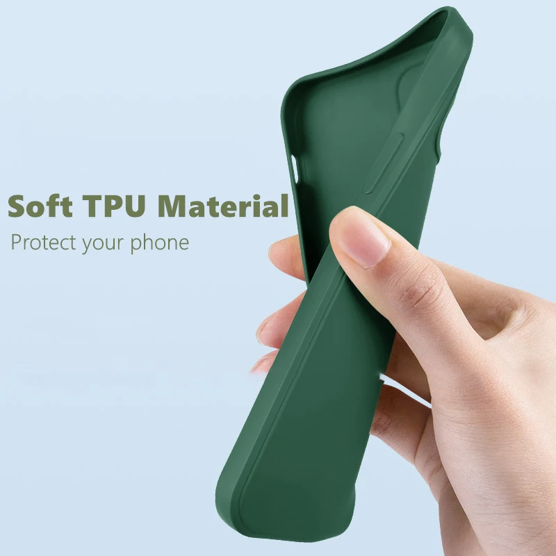 Original quadratische Flüssigsilikon-Handyhülle für iPhone 16 16e 15 14 Plus X XR XS 11 12 13 Pro Max Luxus-Linsenschutzhülle – Detail 3