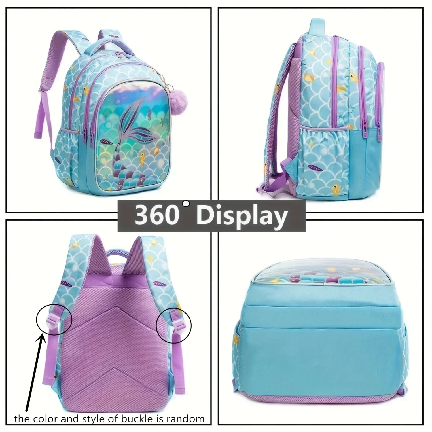 Kids Backpack Set for School Teenagers Waterproof School Bags for Girls Backpack Mermaid Cartoon Bag Kids School Bags Supplies