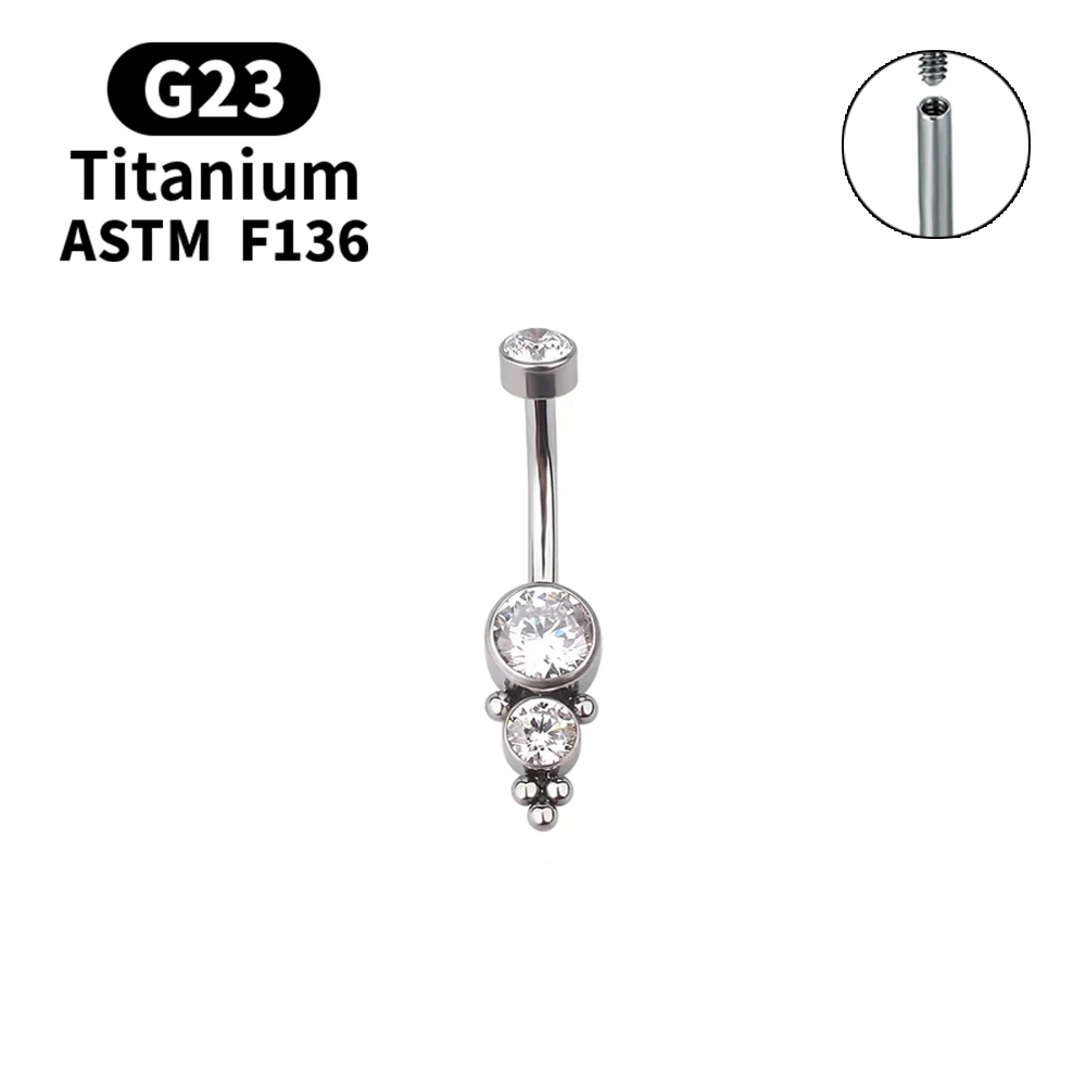 ASTM Premium-anillos de ombligo de ópalo G23 para mujer, Piercing quirúrgico médico de titanio para el ombligo, colgante, joyería corporal para