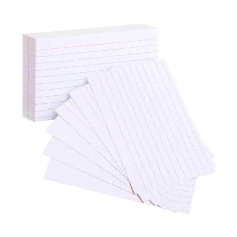 Lined Index Cards 3x5 100 Cards Flash Cards Note Cards Index Card with Black Lines White Background Durable Thick Paper for Stu