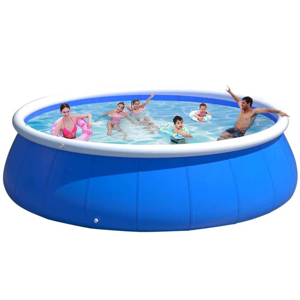 Picture 6: Large Round Inflatable Swimming Pool Above Ground Thickened PVC Family Backyard Pool with Durable Frame Quick Setup