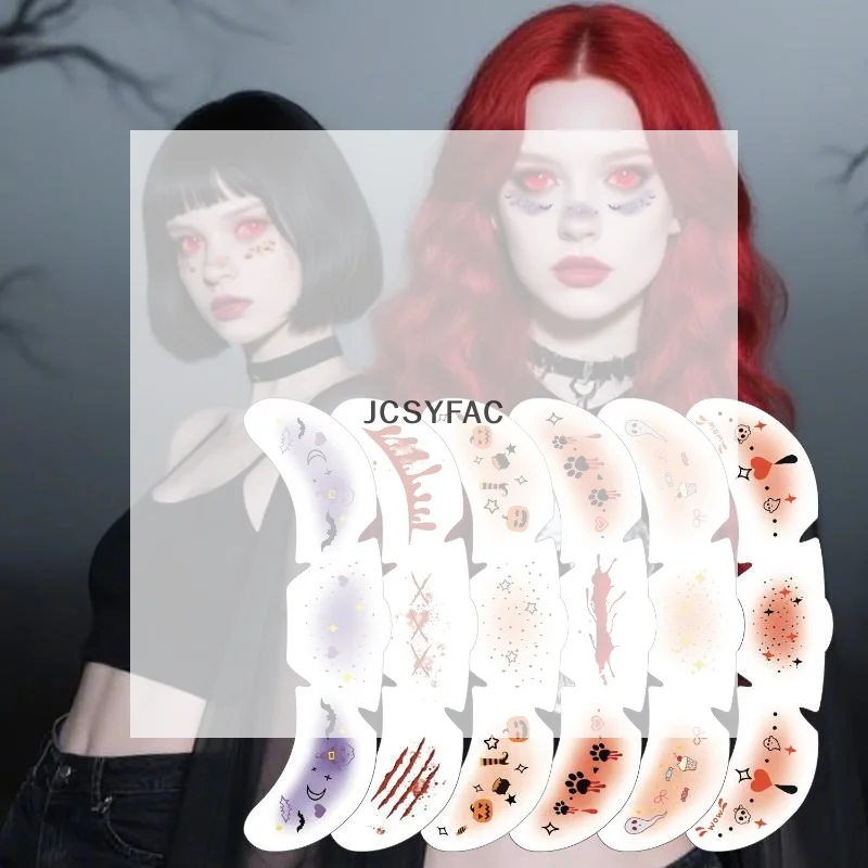 /JCS/6Pcs/Set Face-applied Makeup Tattoo Stickers With Various Patterns Atmosphere Sensation Stickers For Holiday Decoration