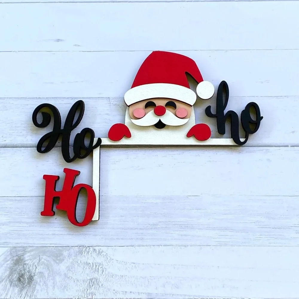 Nieuwe Kerstman Deur Hoek Decor Cartoon Sneeuwpop Rendier Deur Frame Decor Kaart Kerst Frame Teken Ornament Nieuwjaar