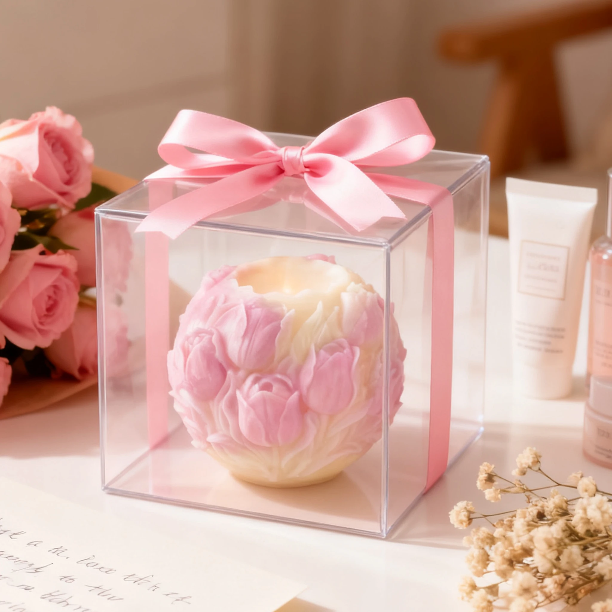 

Tulip Sphere Silicone Mold 3D Valentine's Day Floral Ball Aromatherapy Candle Resin Plaster Mould for Romantic Home Decor Gift