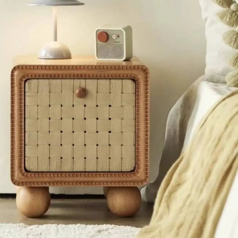 

Nordic Drawers Bedside Table Narrow Wood Classic Modern Nordic Bedside Table Luxury Unique Retro Nachtkastje Furniture For Home