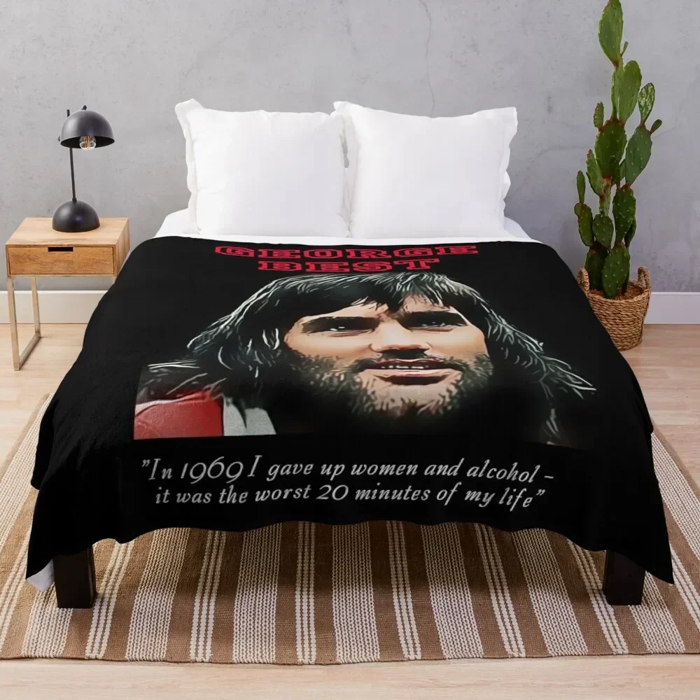 

GEORGE BEST - Iconic Footballer Throw Blanket Luxury St Giant Sofa Luxury Designer Blankets