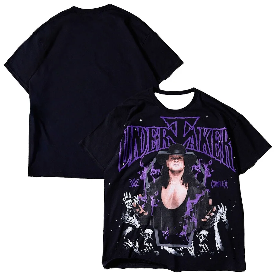 

Мужская летняя одежда, мужская футболка WWE X Complex The Undertaker Tomb, быстросохнущая впитывающая пот футболка, топ Moto