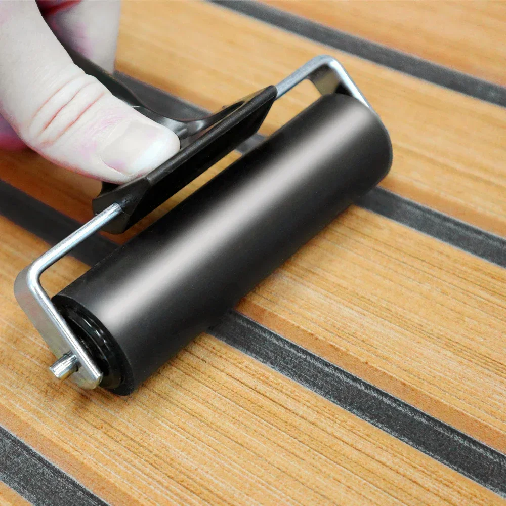 Practical black Rubber Pressure Roller for RV trunk Yacht Cabin/Deck Stamping Bearing Install Tool Carpet Floor Mats Embossed