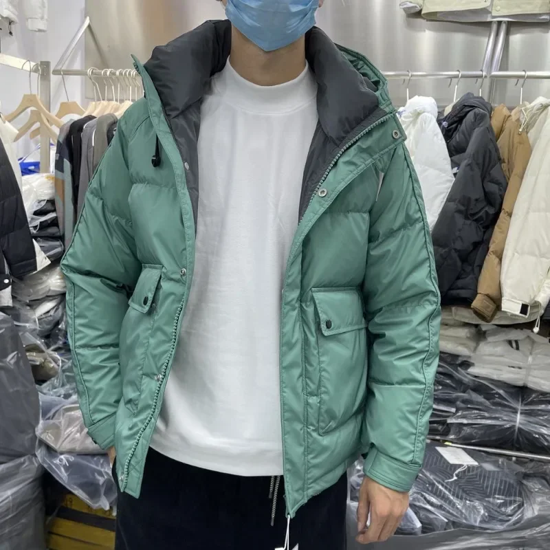 New Men Down Jacket Winter Coat Short Loose Leisure Parkas Thicken Warm Fashion Outwear Hooded Handsome Overcoat