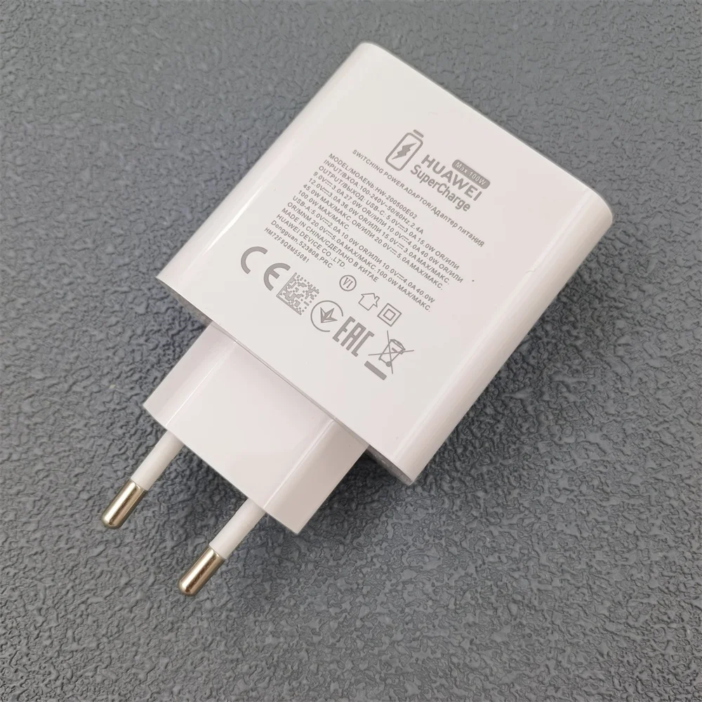 Original Huawei 100W Charger EU USB A/C Port Super Charge Adapter 1/1.5/2M 6A PD Type C Cable For Pura 80 70 Ultra Pro+ Mate70 - náhled 3