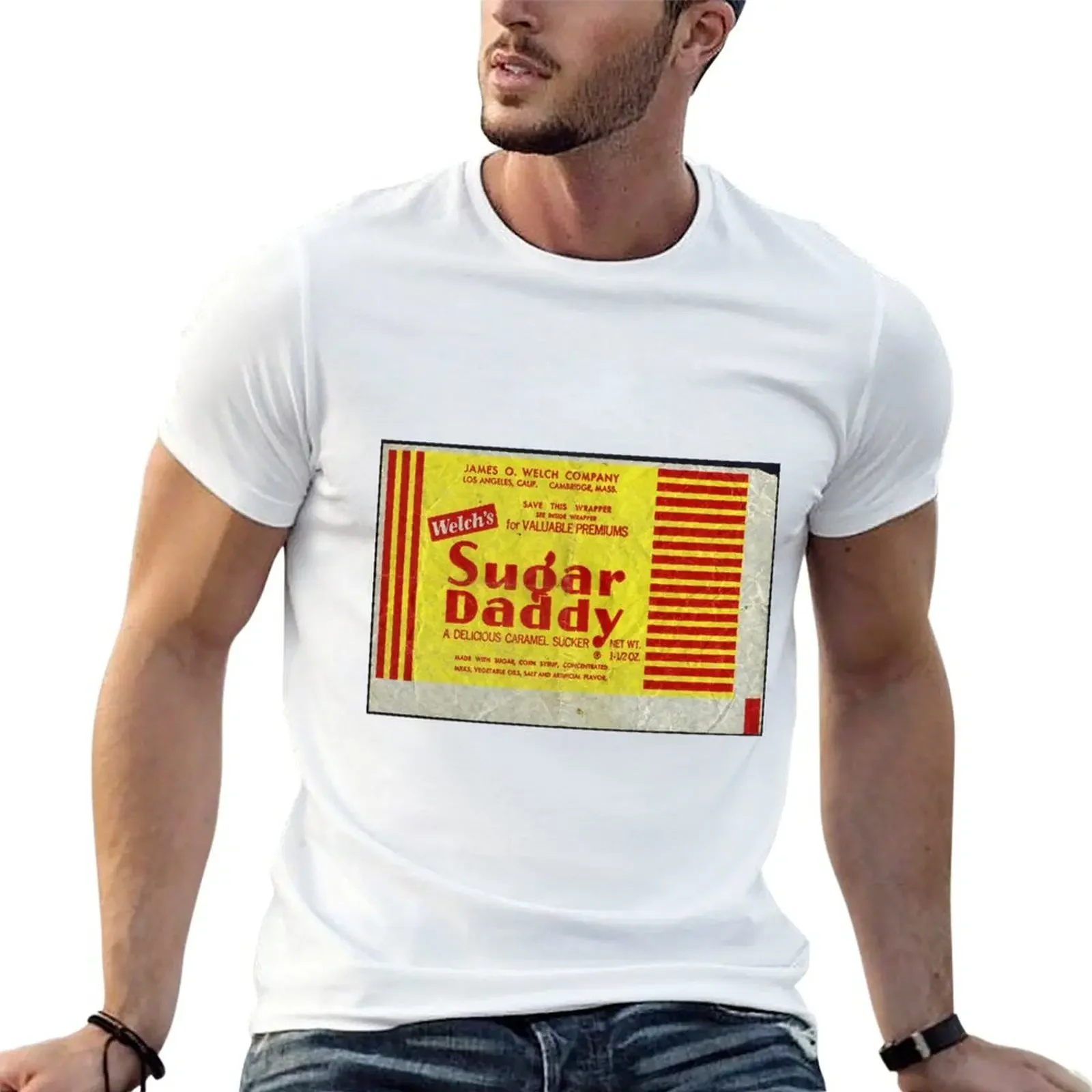 Sugar Daddy Wrapper T-shirt plain boys whites Blouse Aesthetic clothing mens clothes