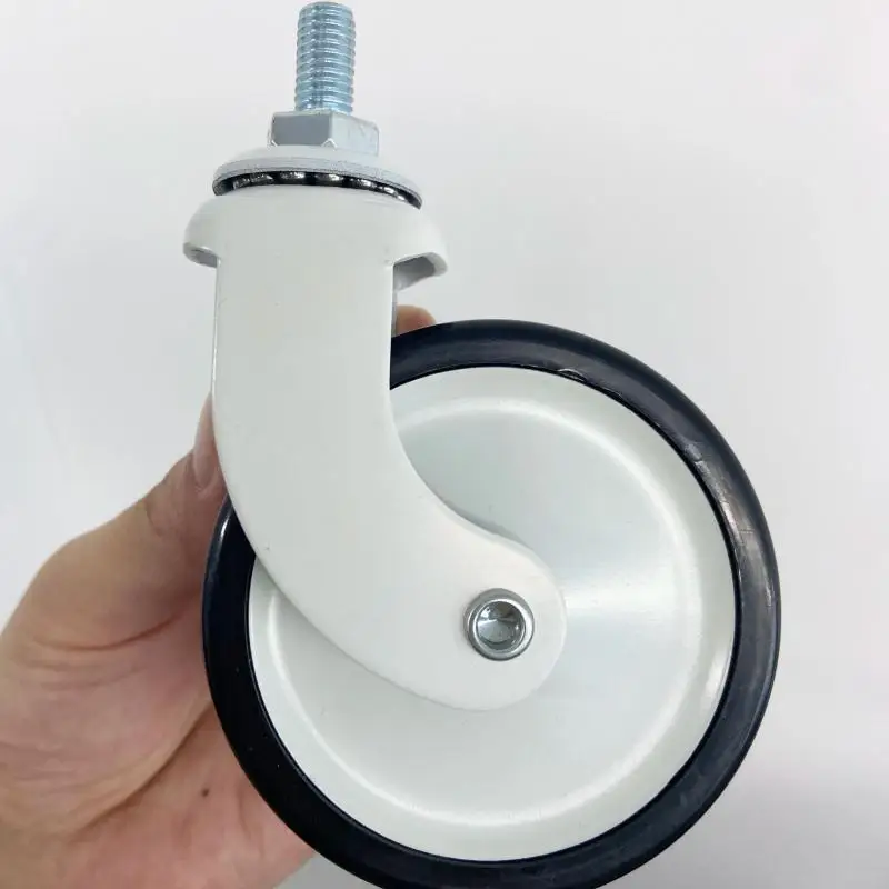 

4 шт. 3-дюймовые мебельные ролики с тормозом, бесшумные резиновые колеса, крепление на винтах, универсальные для обеденных стульев и домашней мебели