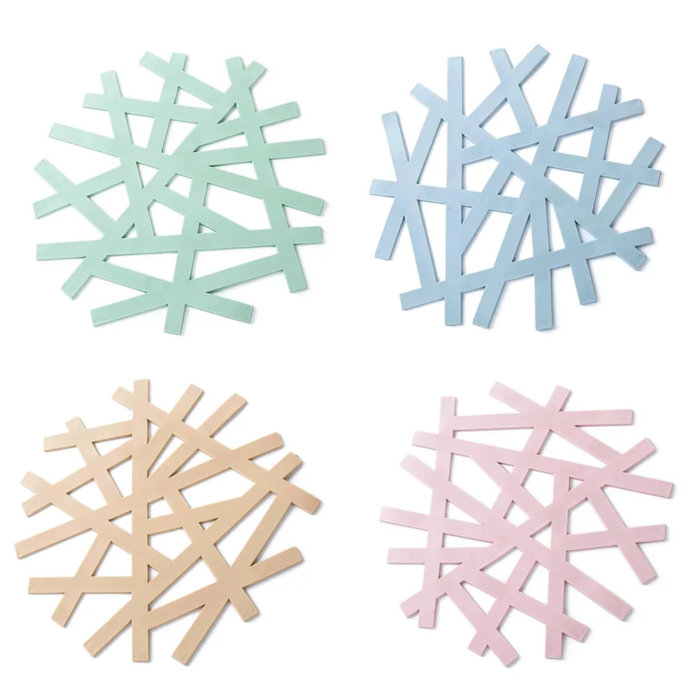

4Pcs Silicone Coasters Bird Nest Shape Heat Resistant Flexible Non Holder Table Pot Mat Anti Scald Silicone Coasters