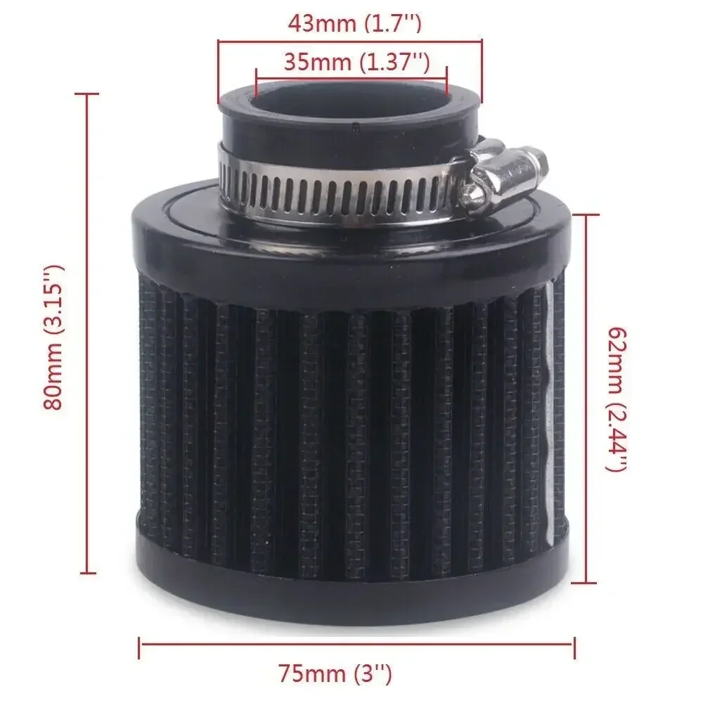 Universal 35MM Interface Car Air Filters Cold Air Intake High Flow Crankcase Vent Cover Mini Breather Filters