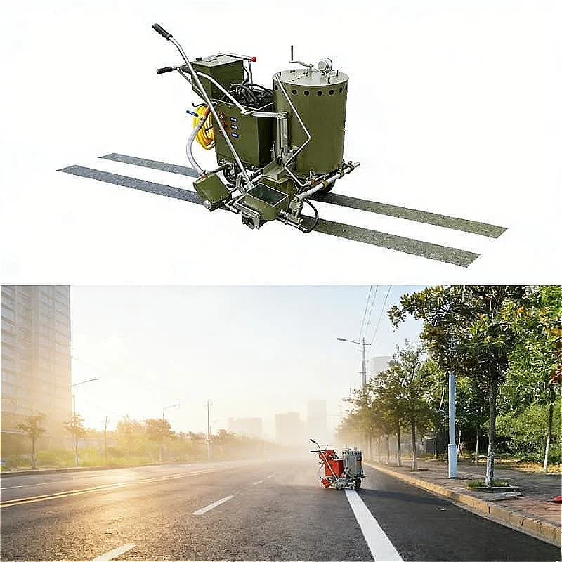 

Double Cylinder Hot Melting Kettle Efficient Road Marking Machine Solvent Based Paint Drying Fast Traffic Lane Marking Custom