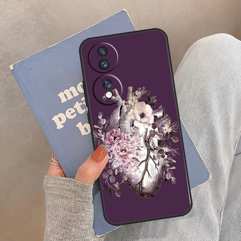 حافظة فنية على شكل قلب تشريح بشري لهاتف Honor Magic 8 5 6 7 Pro لهاتف Honor 400 200 Lite 50 70 90 X8a X8b X9a X9b X9c