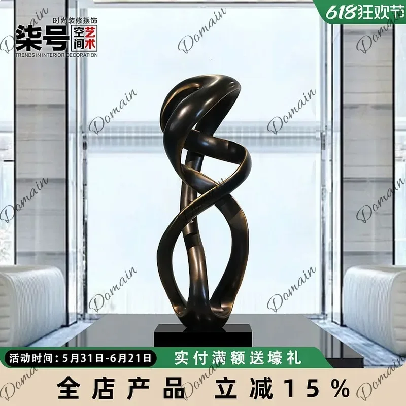 T81 Elegant Large Abstract Floor Sculpture FRP Art Decoration For Hotel Lobby Mall Sales Office