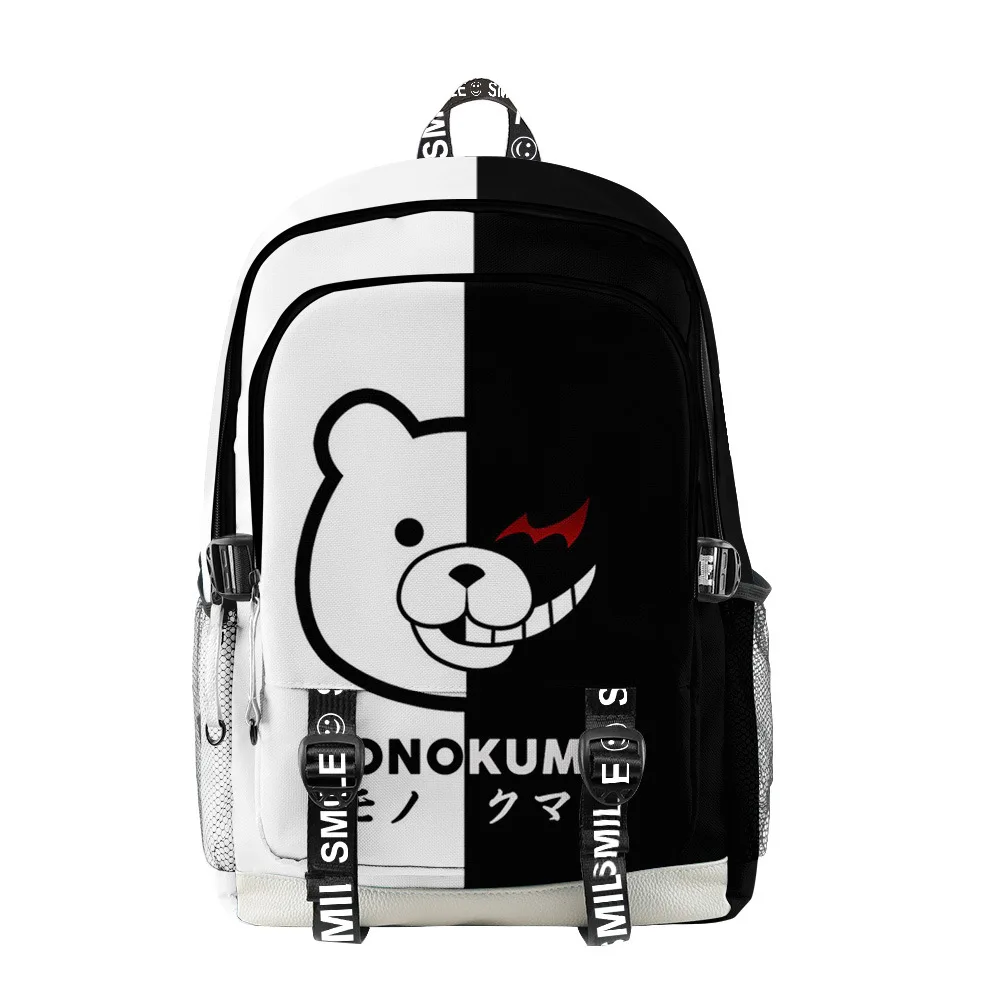 

Classic Japan Anime Danganronpa Monokuma School Bags Unisex 3D Print Oxford Waterproof Notebook multifunction Travel Backpacks