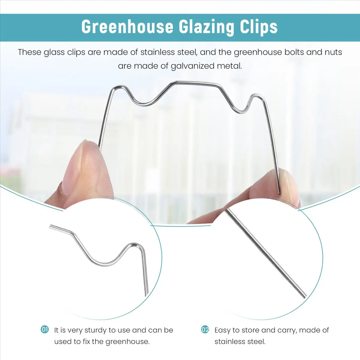 AT63 200Pcs Greenhouse Repair Kit, Include Glazing W Wire Clip, Z Overlap Clip, Aluminium for Nut and Bolt for Aluminium