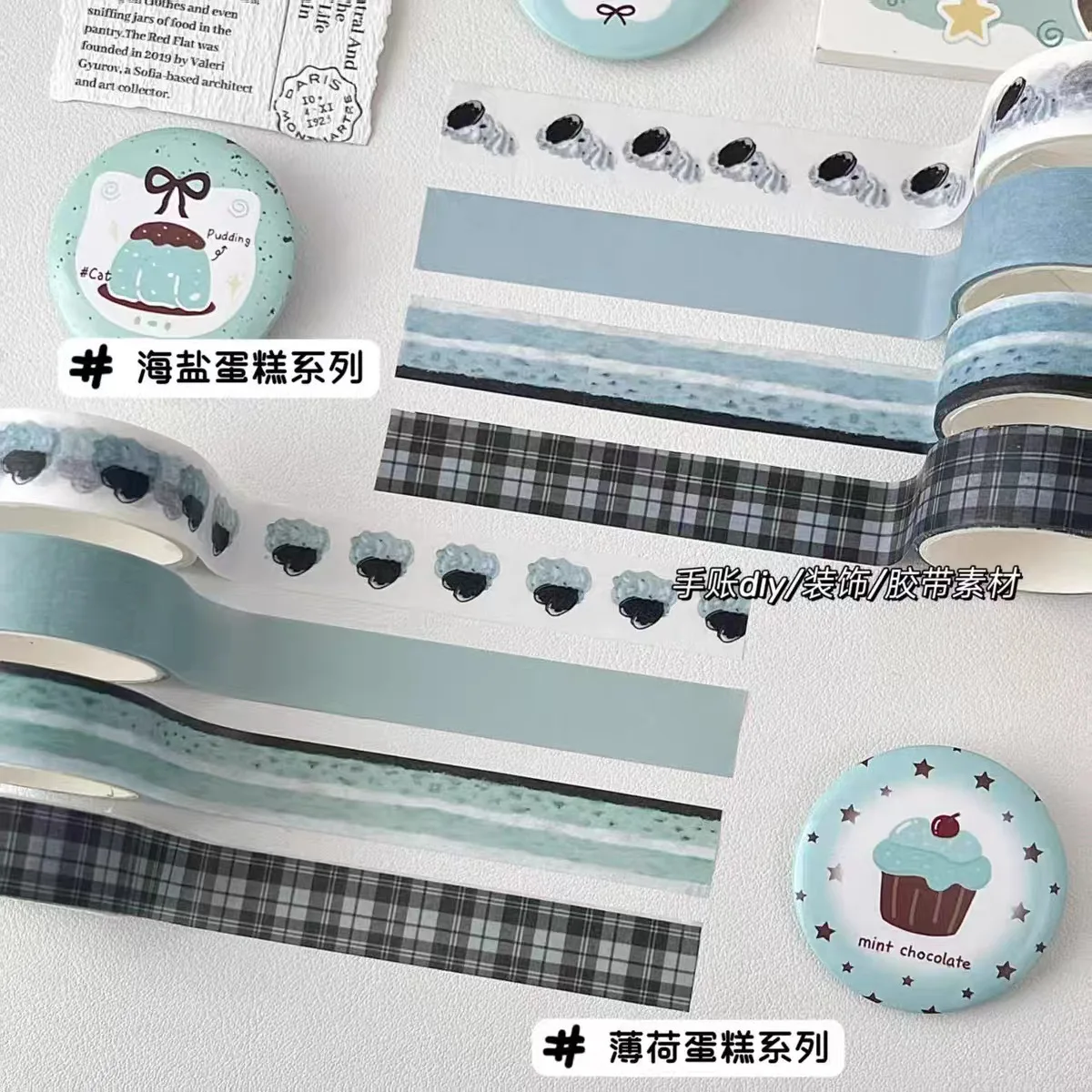 Korean Simple Plaid Strip Washi Tape Ins Aesthetic Decor Masking Tape DIY Journal Scrapbook Gift Packaging Student Stationery