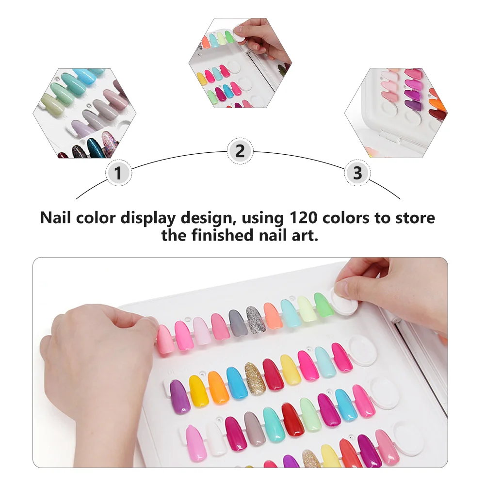 Nail Board Gel Cards 120-color Plate Manicure Sample Display Abs Chart