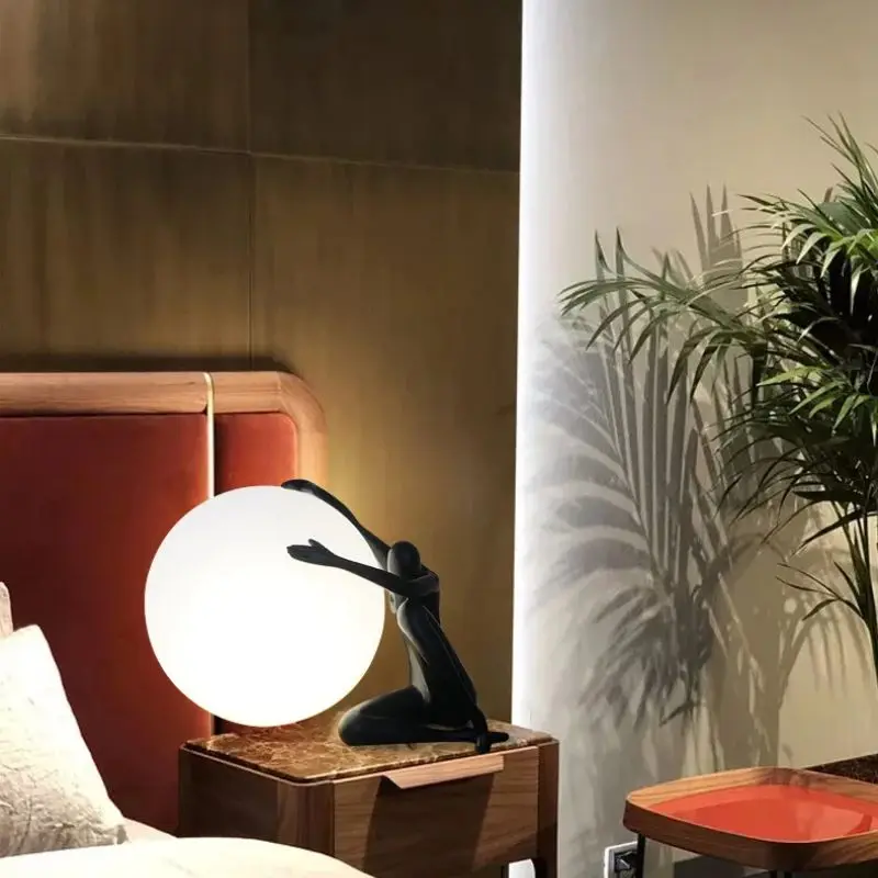 Nordic Desk Light LED Resin Creative Individual Table Lamp Decor Home Living Room Bedside Lamps
