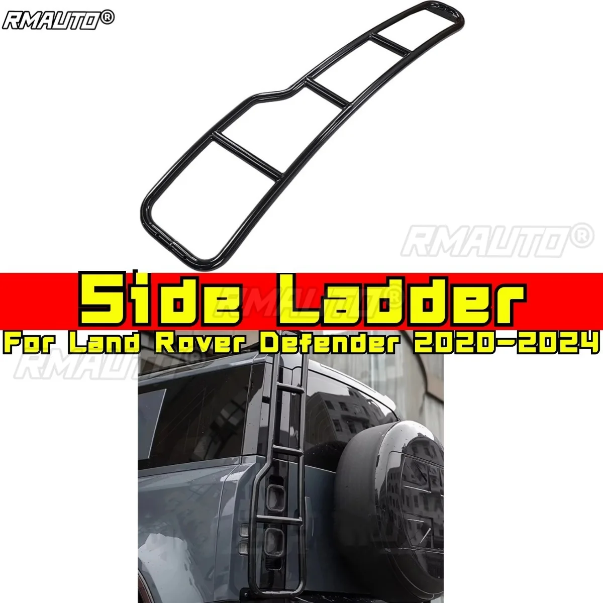 Side Ladder Tailgate Climbing Ladder Roof Climbing Expansion Luggage Rack Ladder For Land Rover Defender 2020-2024 Body Kit