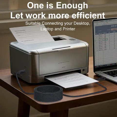 LAIHONEN Skrivarkabel 3 meter skrivar-USB-kabel Plug Play USB A USB C till USB B för Brother HP Lexmark Epson Dell Xerox 6 best sales USB A till B - №2